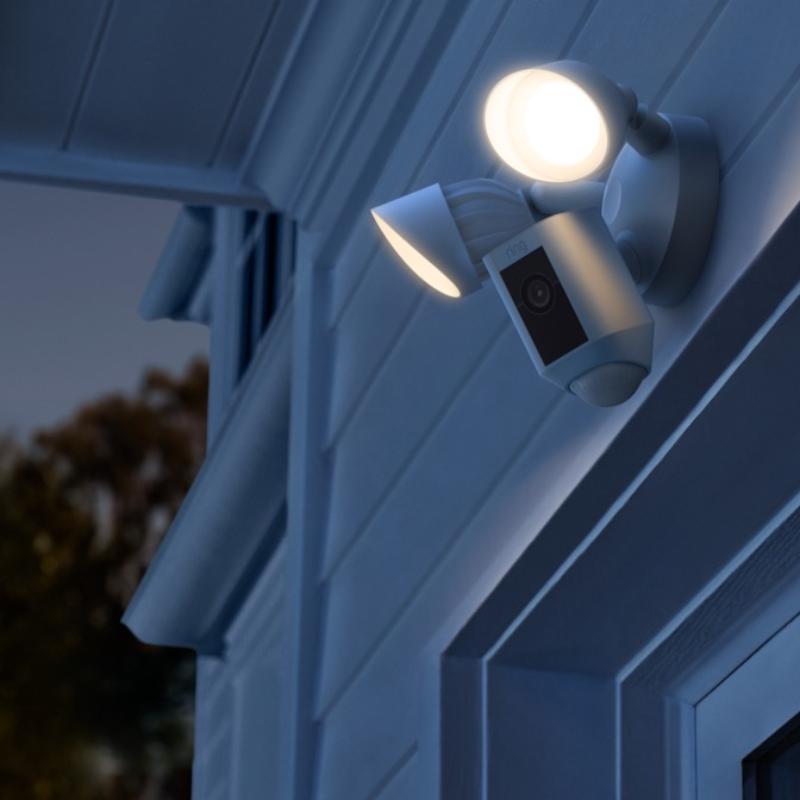 Outdoor floodlights with camera