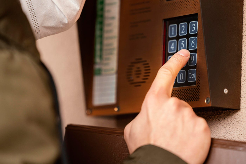 keypad of a home security system