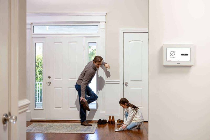 home security system installed in a house